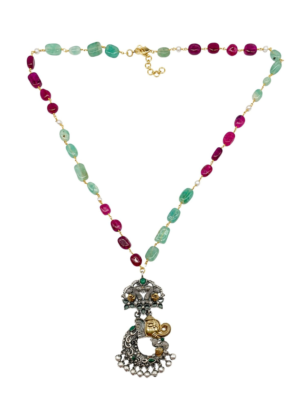 Beaded Lord Ganesha Pendant Necklace for Navaratri