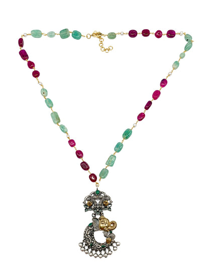 Beaded Lord Ganesha Pendant Necklace for Navaratri