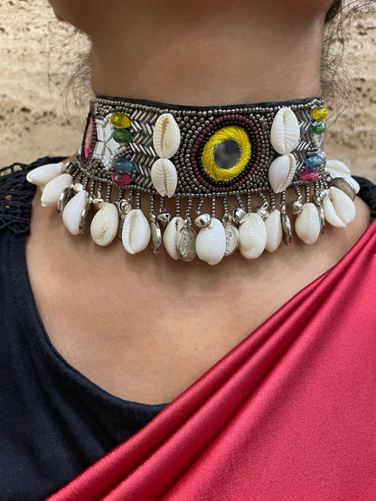 Banjara Coin/Sea Shells Choker Necklace