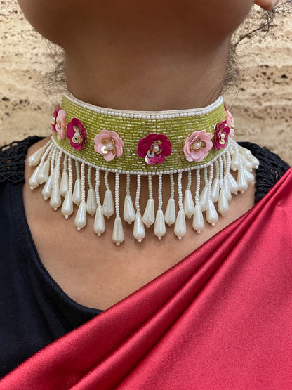 Banjara Choker Necklace Pearl Design