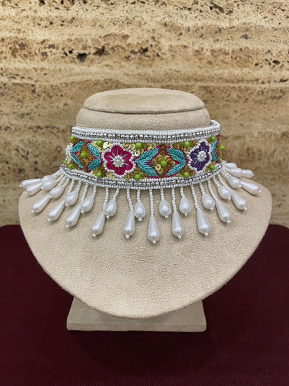 Beaded Choker Necklace Embroidery Design