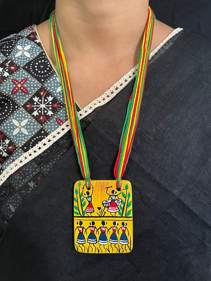 Hand Painted Warli Prints Necklace Set