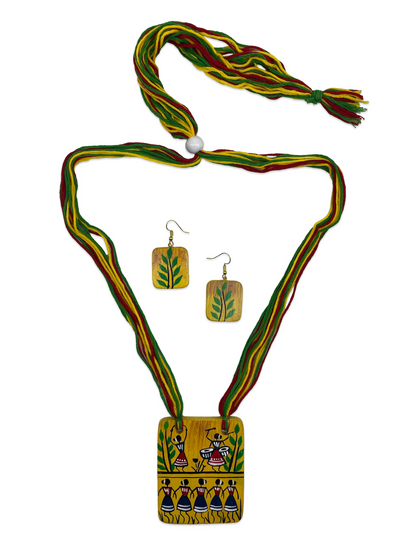 Hand Painted Warli Prints Necklace Set