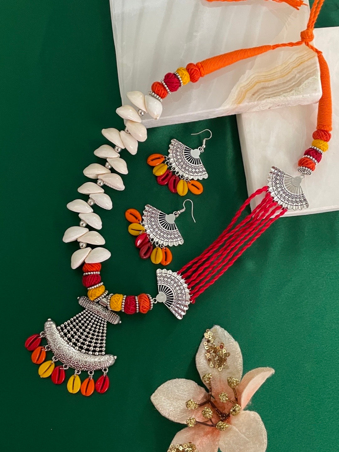 Tribal & Sea Shell Design Necklace Set