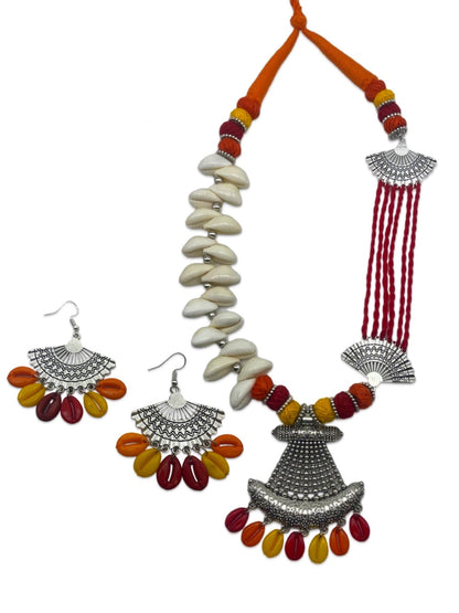 Tribal & Sea Shell Design Necklace Set