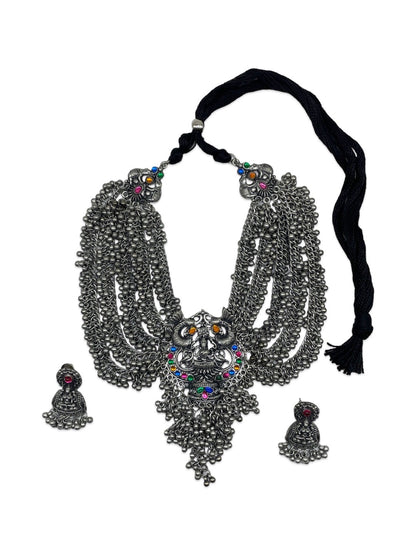 Silver Necklace Set Lakshmi/Laxmi Design