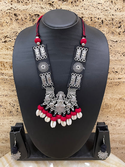 Silver Necklace Set Maa Durga Design