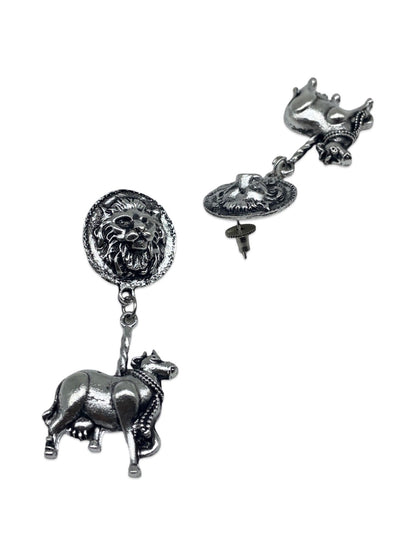 Silver Necklace Set Lion/Bull/Cow Design