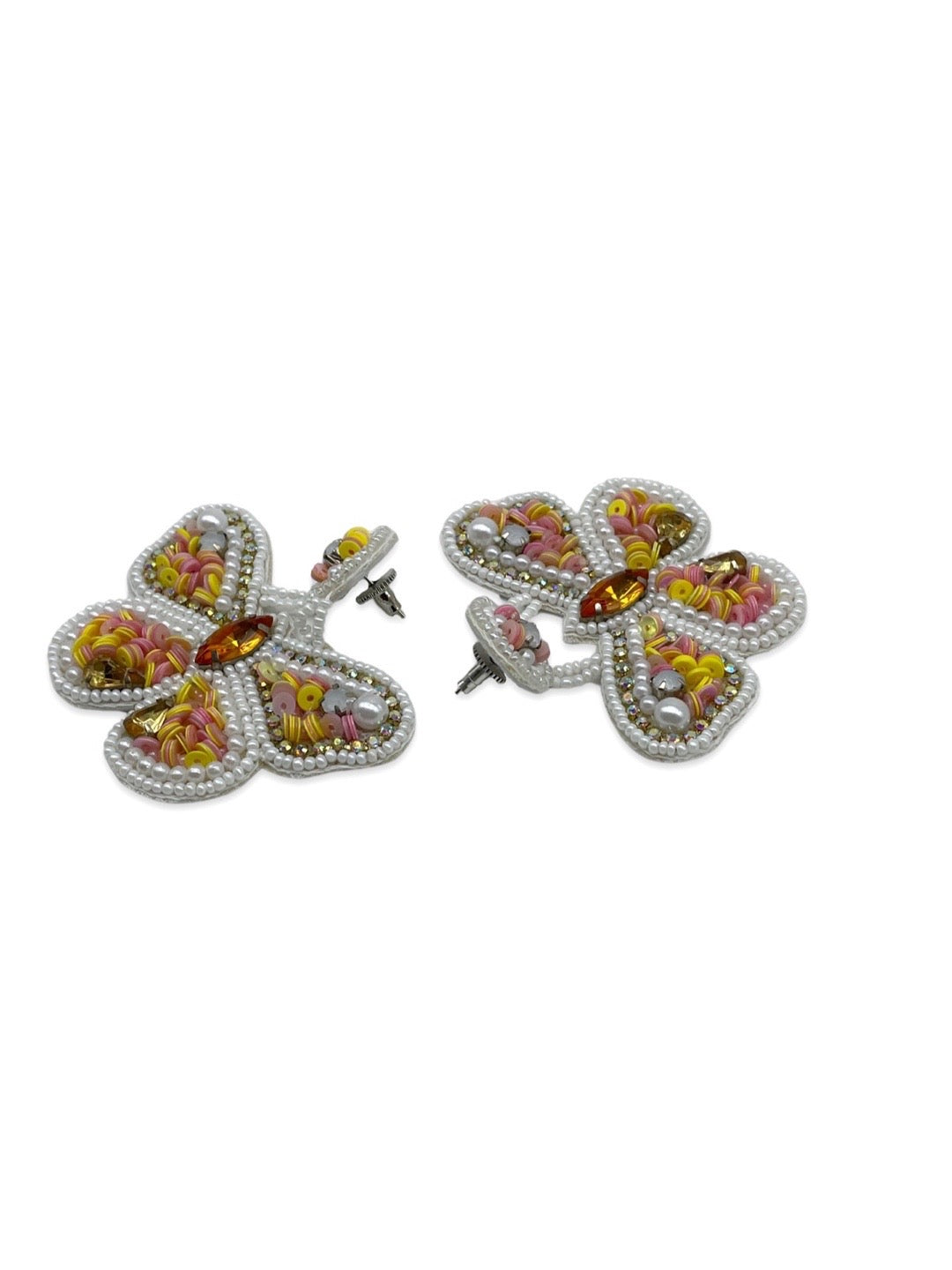 Colourful Beaded Butterfly Design Dangler Earring Jewellery For Women