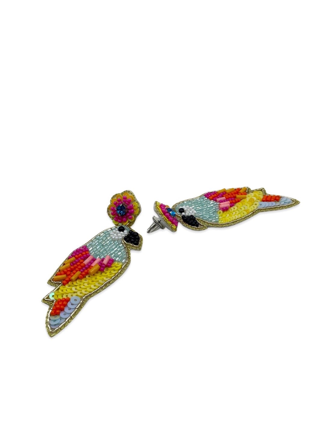 Colourful Beaded Parrot Bird Design Dangler Earring Jewellery For Women