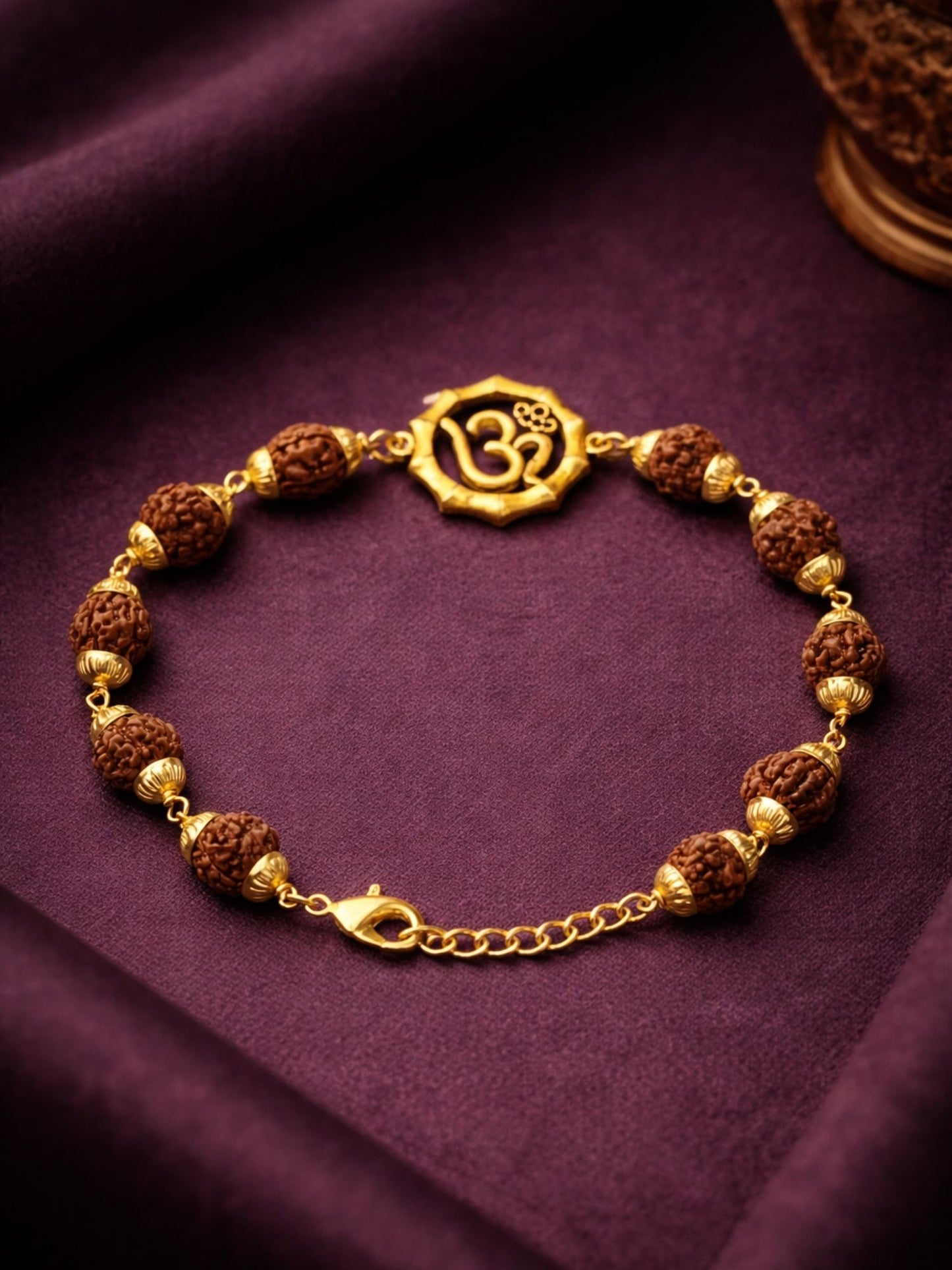 Men’s Rudraksha Rakhi Bracelet with Om Charm