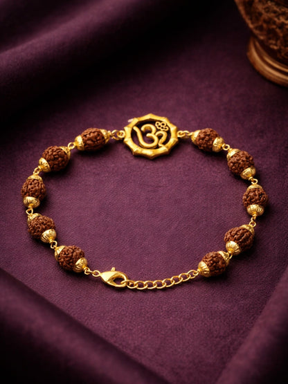 Men’s Rudraksha Rakhi Bracelet with Om Charm