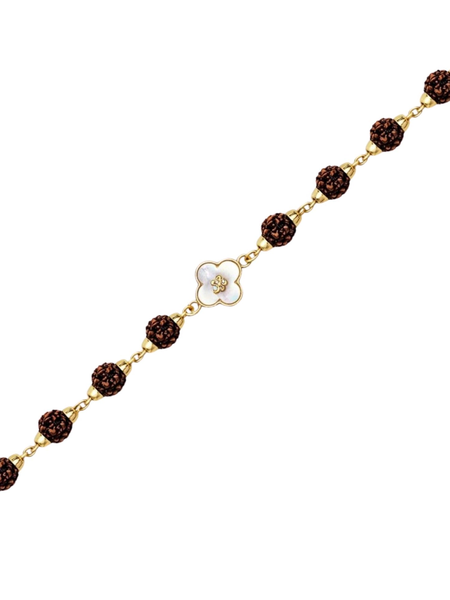 Rudraksha Rakhi Bracelet for Men with Gold Om Charm