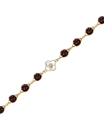 Rudraksha Rakhi Bracelet for Men with Gold Om Charm