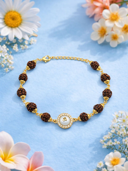 Men’s Rudraksha Rakhi Bracelet with Om Charm