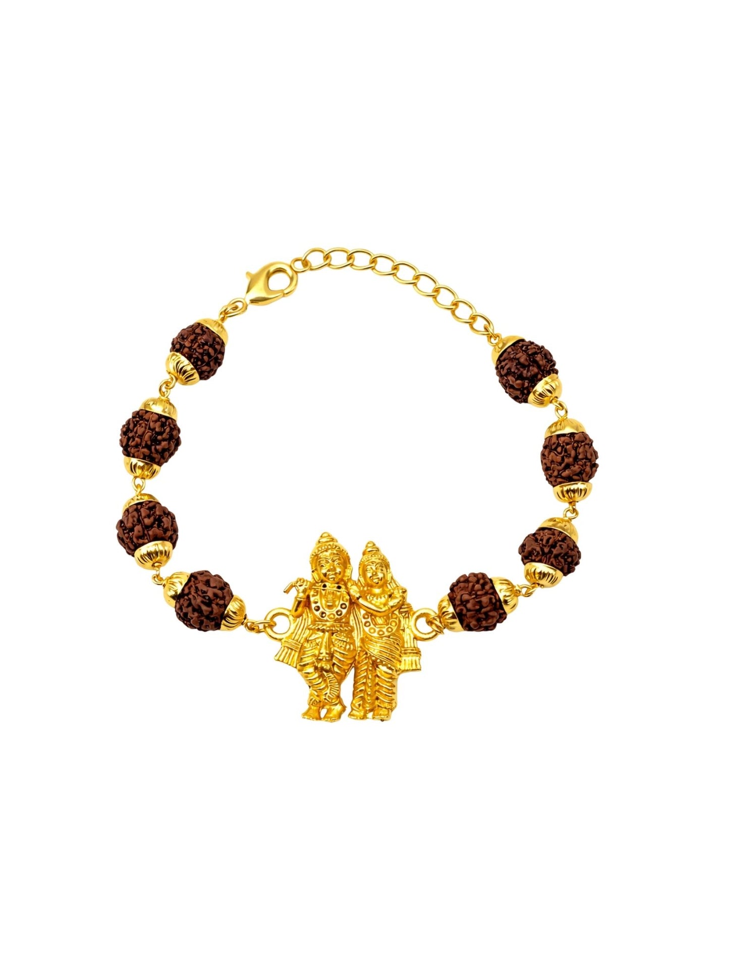 Men’s Rudraksha Rakhi Bracelet with Radha Krishna Charm