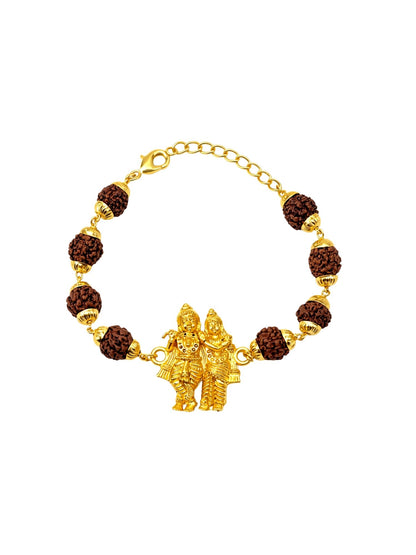 Men’s Rudraksha Rakhi Bracelet with Radha Krishna Charm