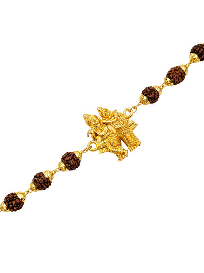 Men’s Rudraksha Rakhi Bracelet with Radha Krishna Charm