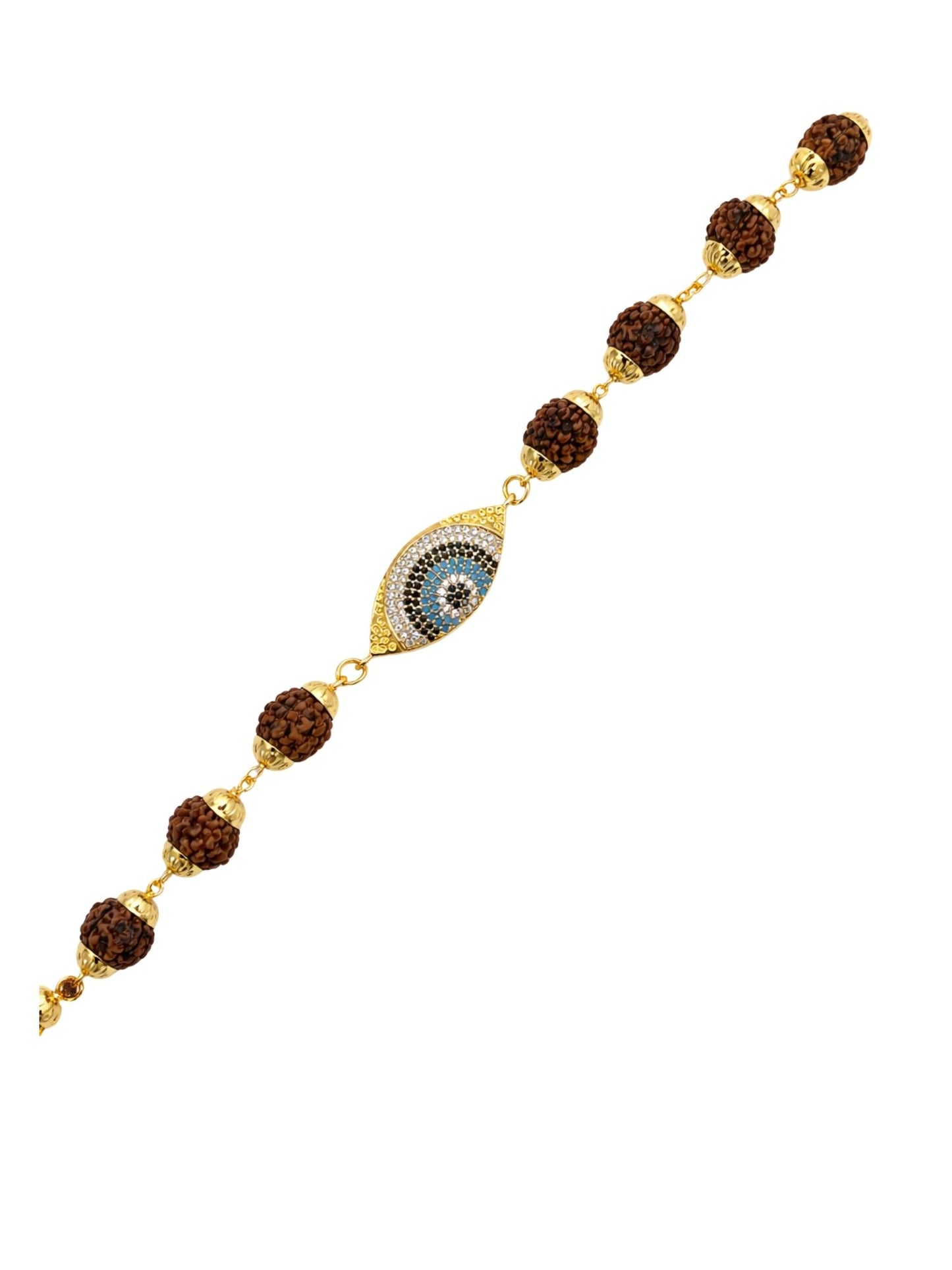 Men’s Rudraksha Rakhi Bracelet with Evil Eye Charm