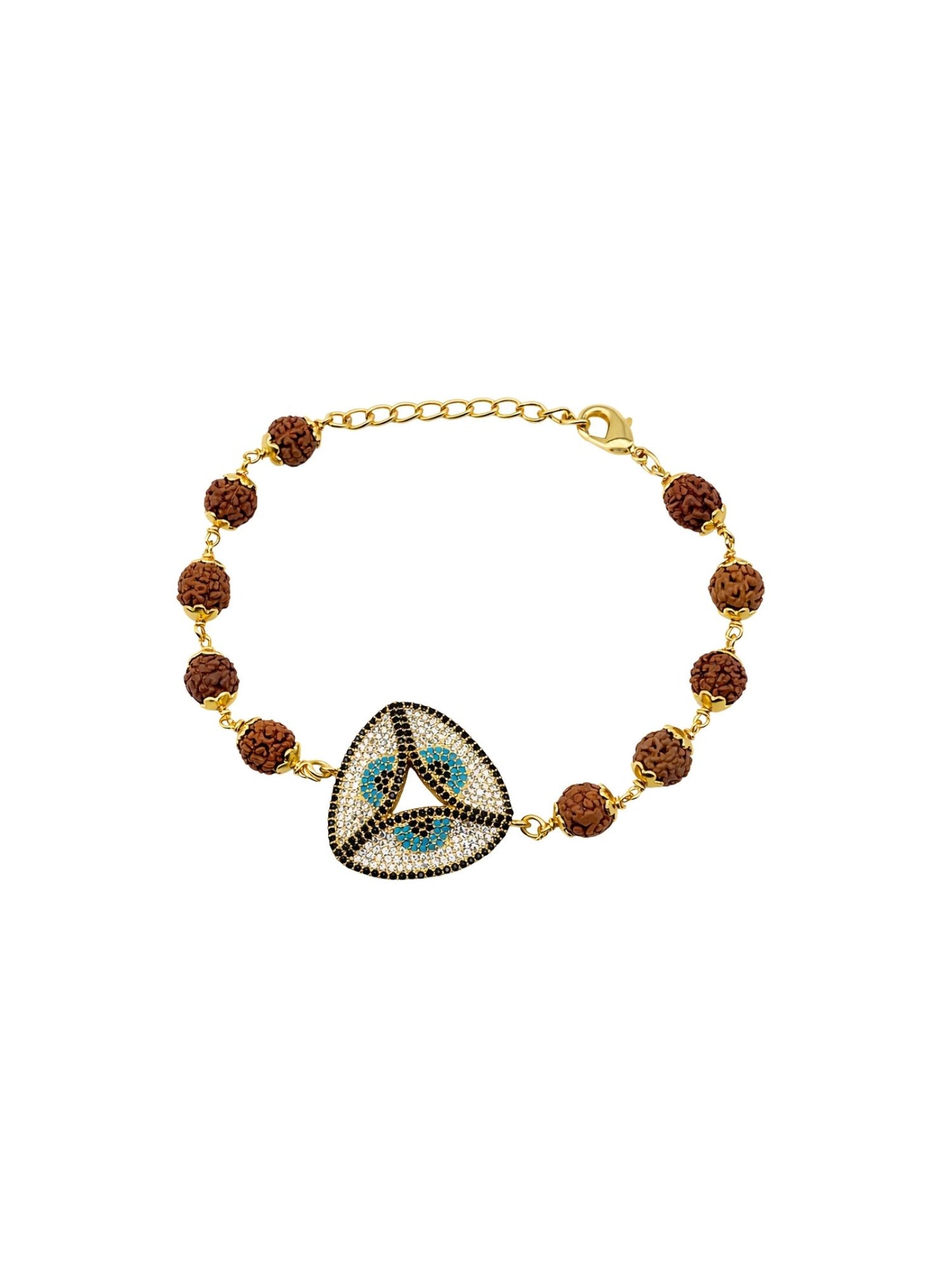Men’s Rudraksha Evil Eye Triangle Rakhi Bracelet