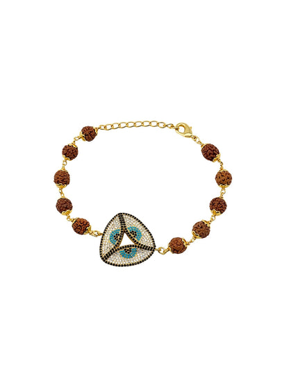 Men’s Rudraksha Evil Eye Triangle Rakhi Bracelet