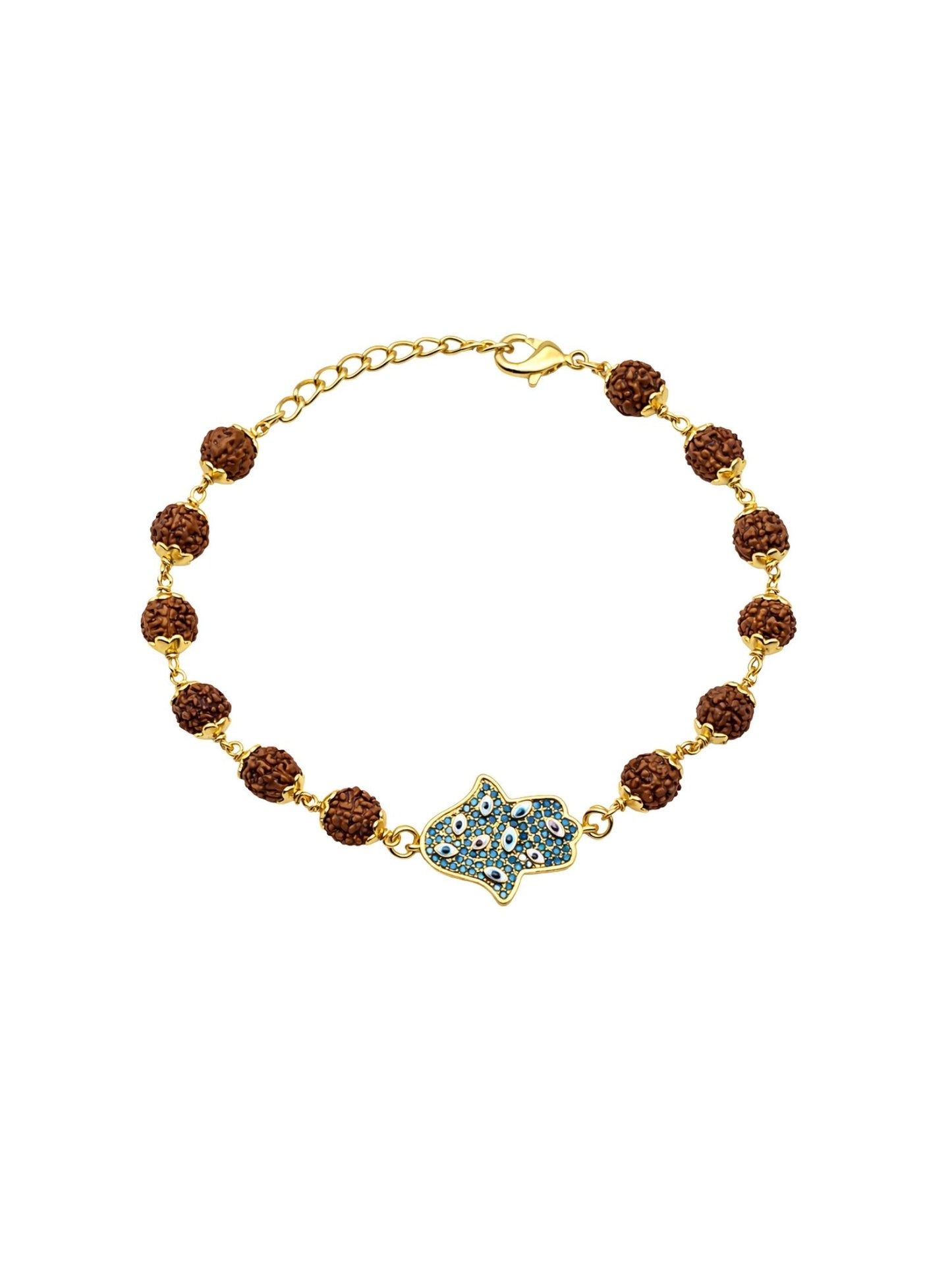 Rudraksha Rakhi Bracelet for Men with Evil Eye Charm