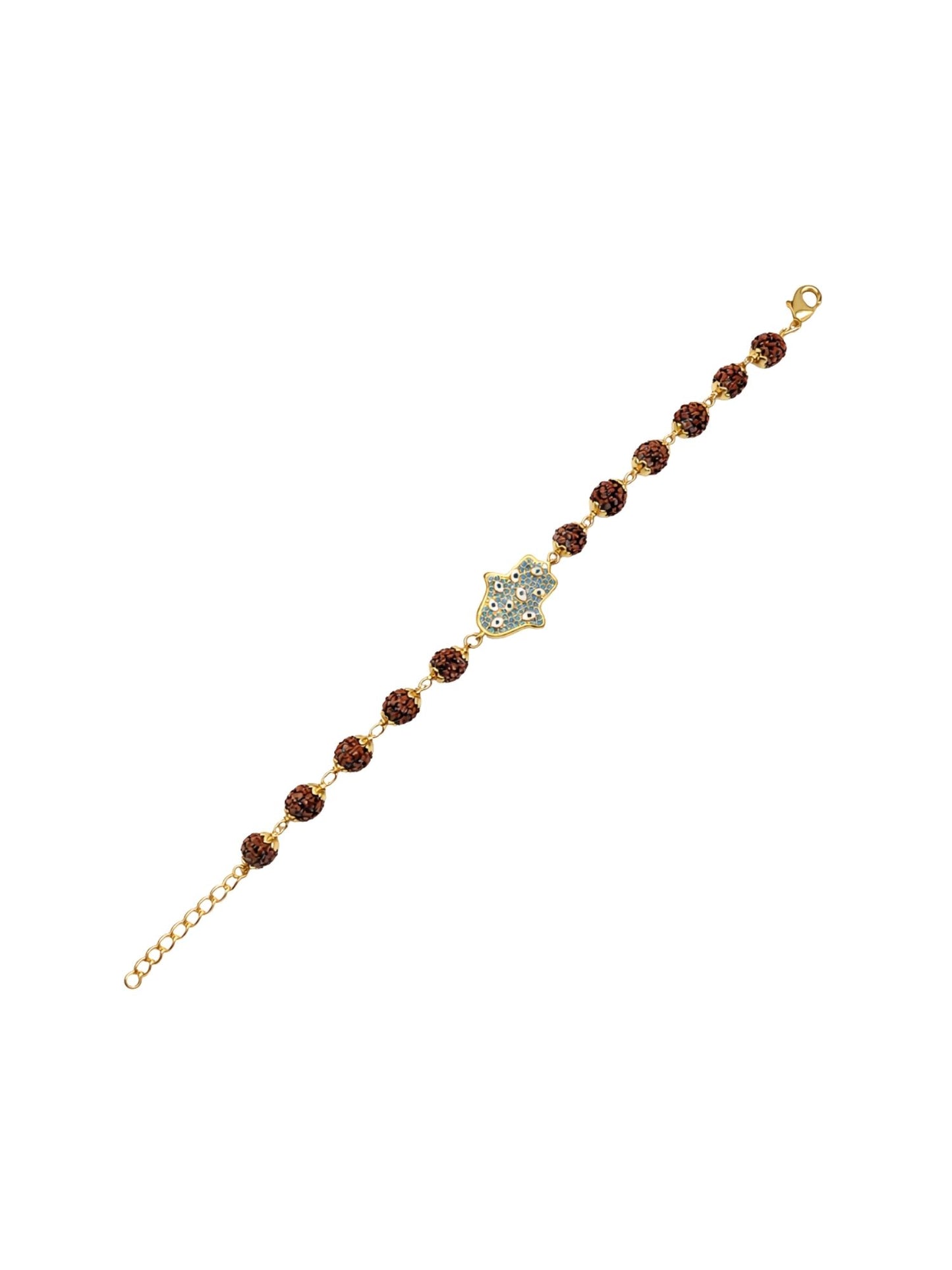 Rudraksha Rakhi Bracelet for Men with Evil Eye Charm