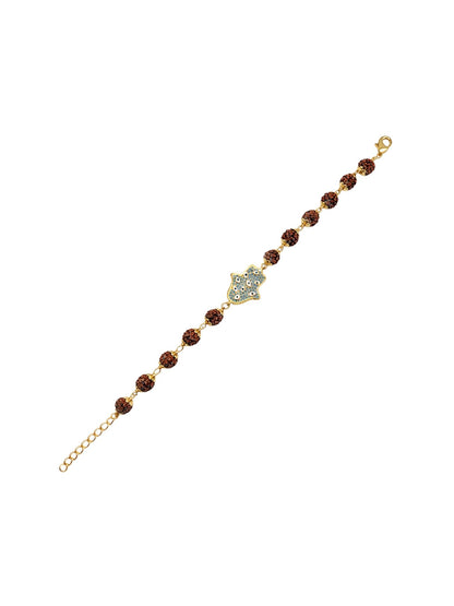 Rudraksha Rakhi Bracelet for Men with Evil Eye Charm