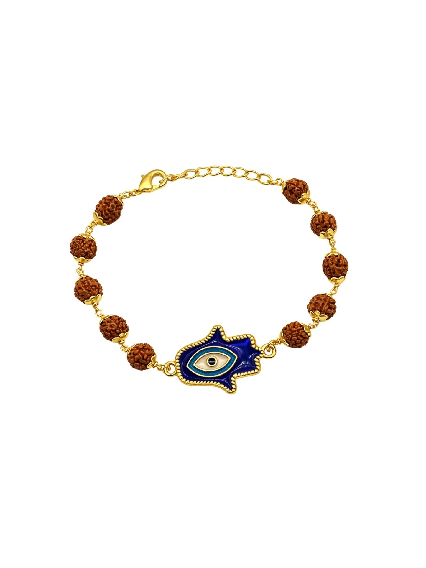 Men’s Rudraksha Rakhi Bracelet with Evil Eye Charm