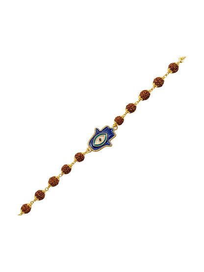 Men’s Rudraksha Rakhi Bracelet with Evil Eye Charm