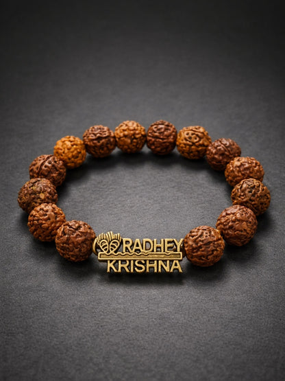 Radhey Krishna Rudraksha Rakhi Bracelet for Men