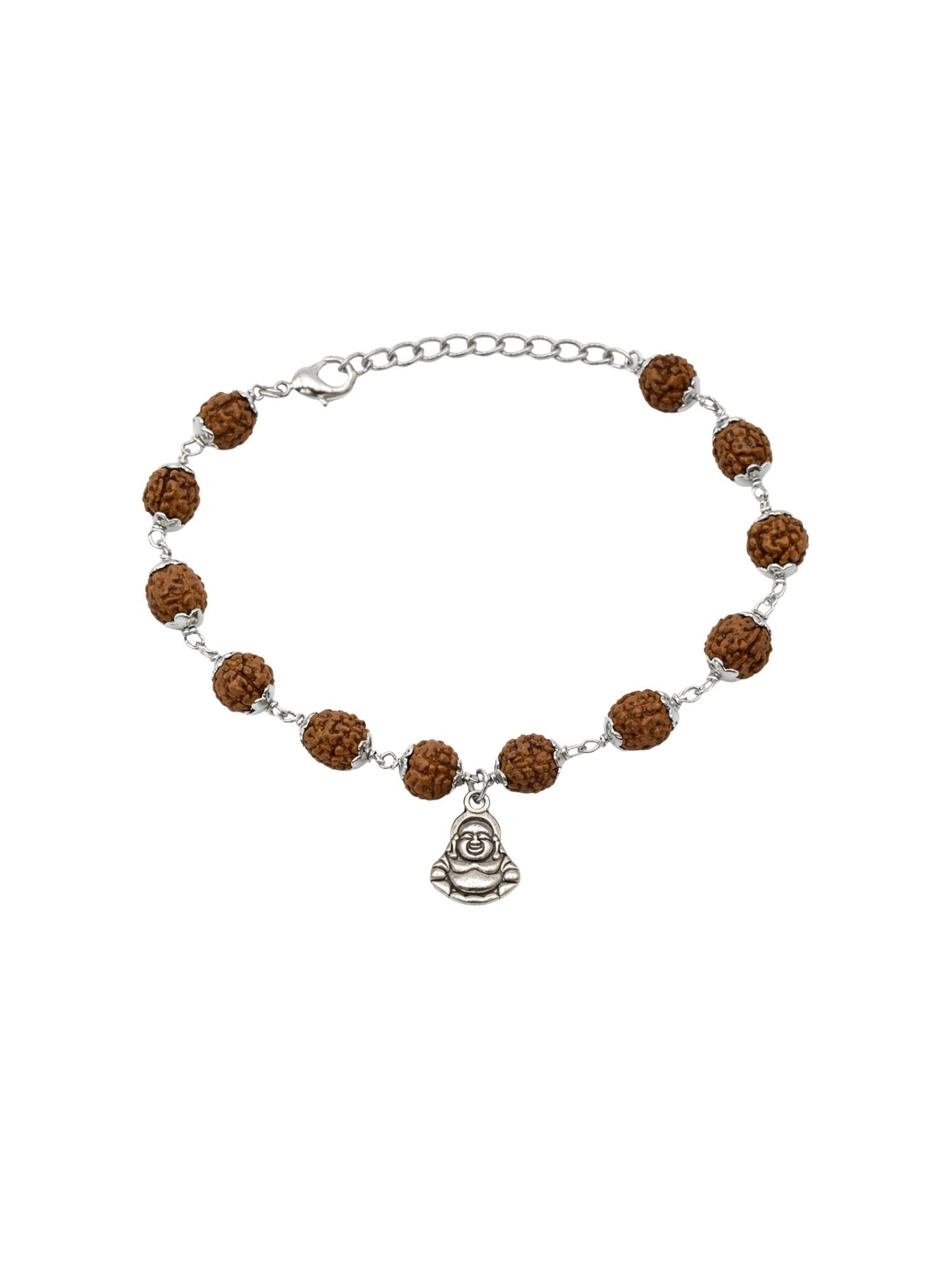 Men’s Rudraksha Rakhi Bracelet with Silver Buddha Charm