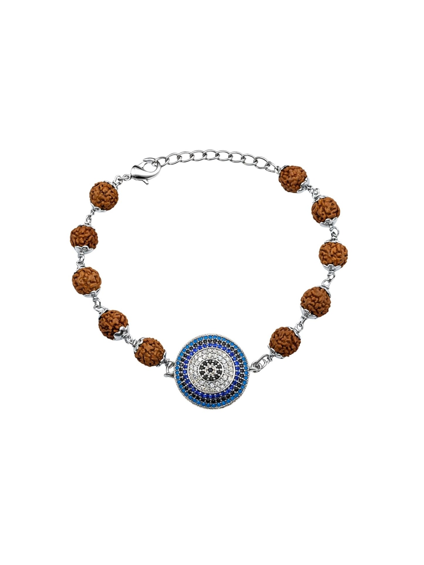 Men’s Rudraksha Rakhi Bracelet with Evil Eye Charm