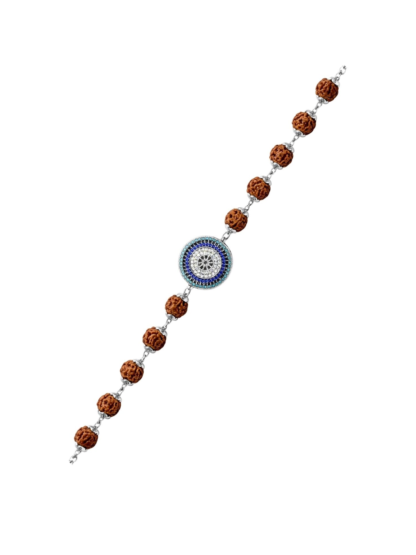 Men’s Rudraksha Rakhi Bracelet with Evil Eye Charm