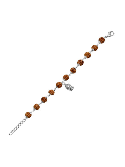Rudraksha Rakhi Bracelet for Men with Buddha Charm