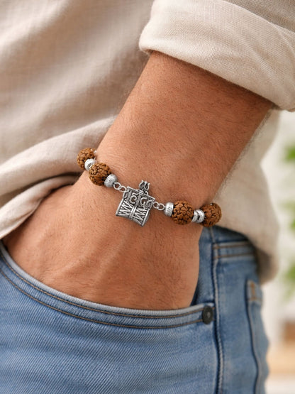 Men’s Rudraksha Rakhi Bracelet with Mahadev Pendant