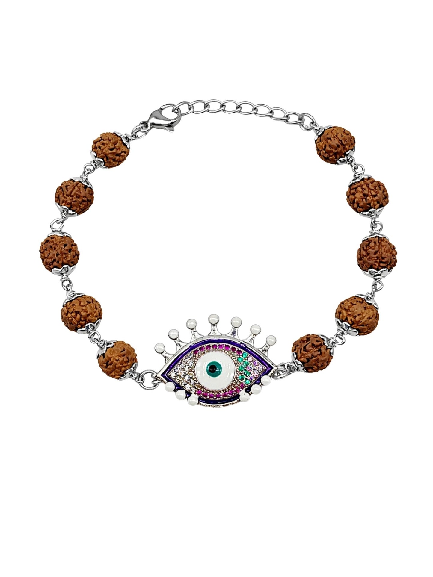 Men’s Rudraksha Rakhi Bracelet with Evil Eye Charm