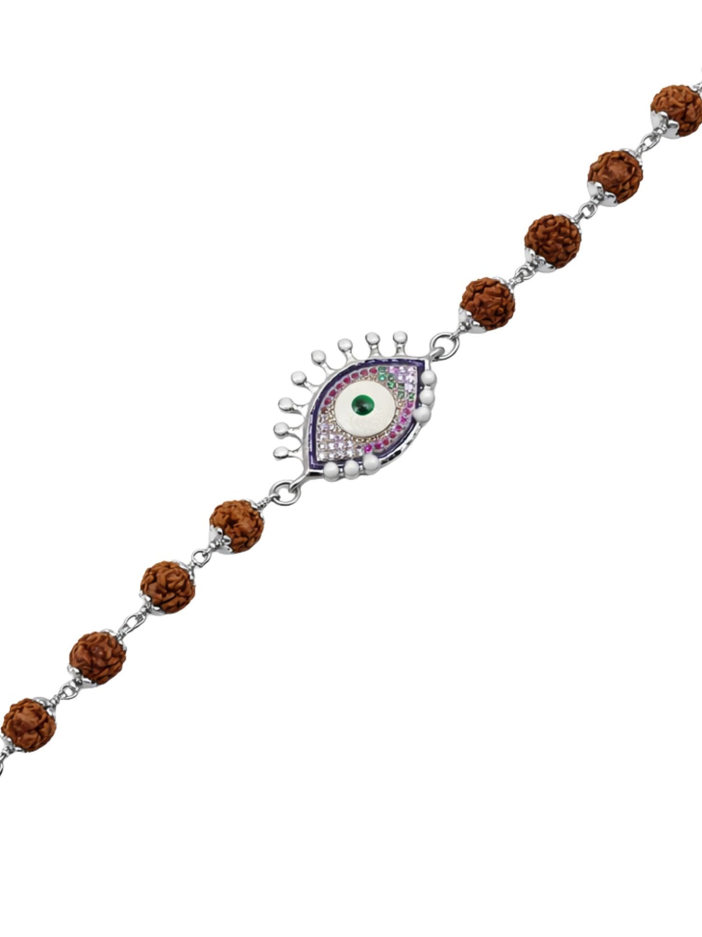 Men’s Rudraksha Rakhi Bracelet with Evil Eye Charm