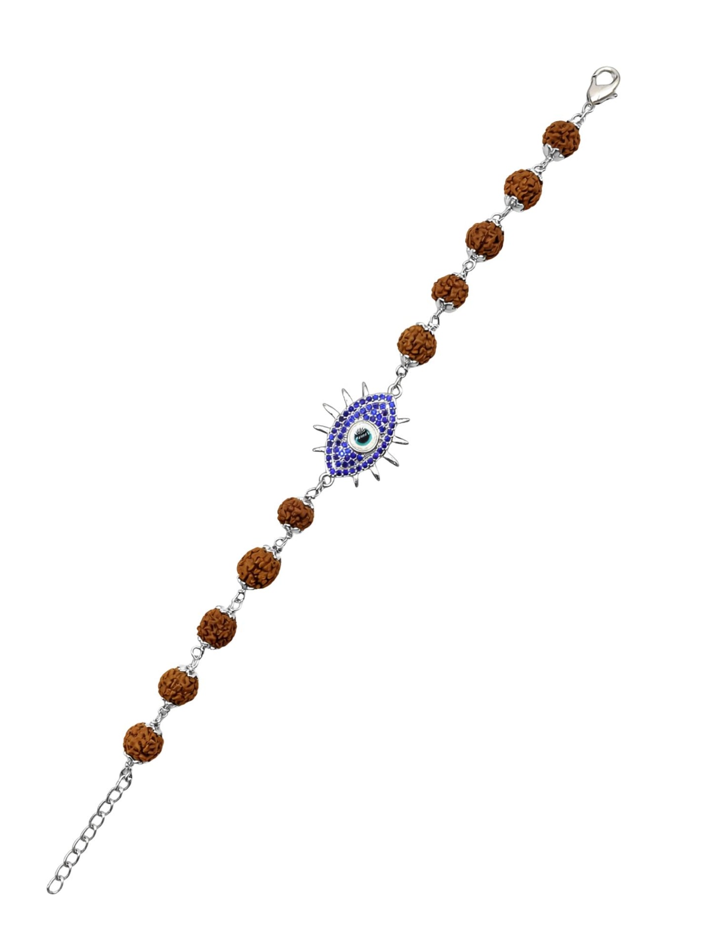 Rudraksha Rakhi Bracelet for Men with Evil Eye Charm