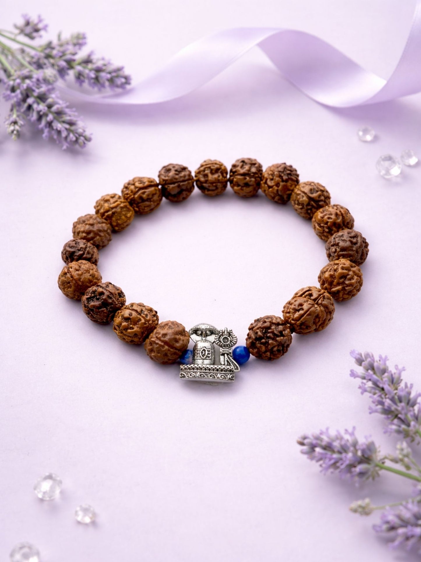 Rudraksha Rakhi Bracelet for Men with Shivling Charm