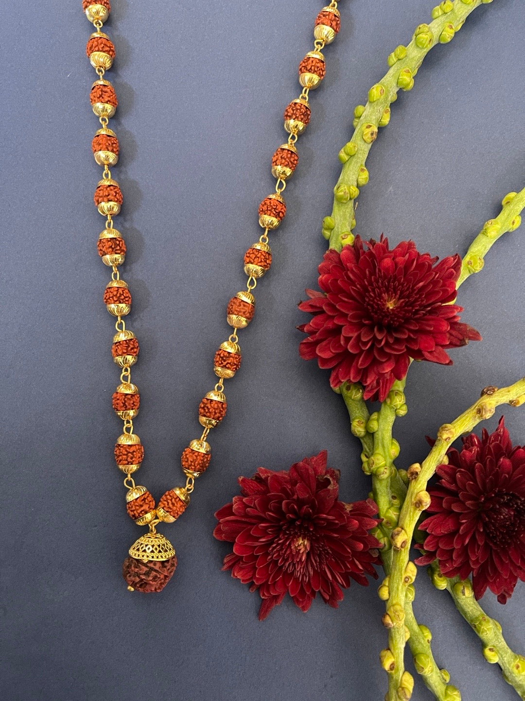 Gold Plated Rudraksha  Big Rudraksha Pendant Design Necklace