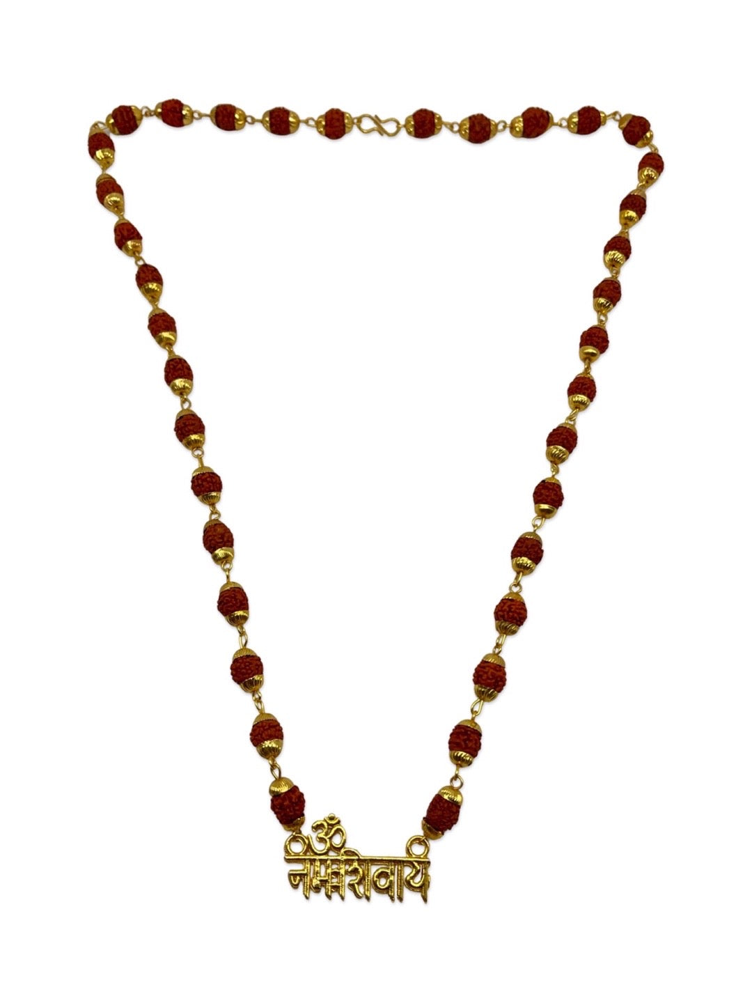 Gold Plated Rudraksha Om Namah Shivaya Pendant Design Necklace