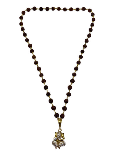 Lord Ganesha AD Mens Rudraksha Mala Necklace