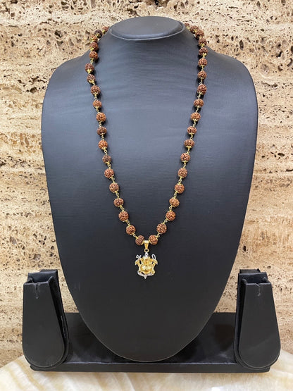 Lord Ganesha Mens Rudraksha Mala Necklace