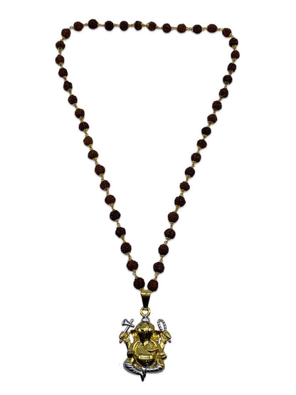 Lord Ganesha Mens Rudraksha Mala Necklace