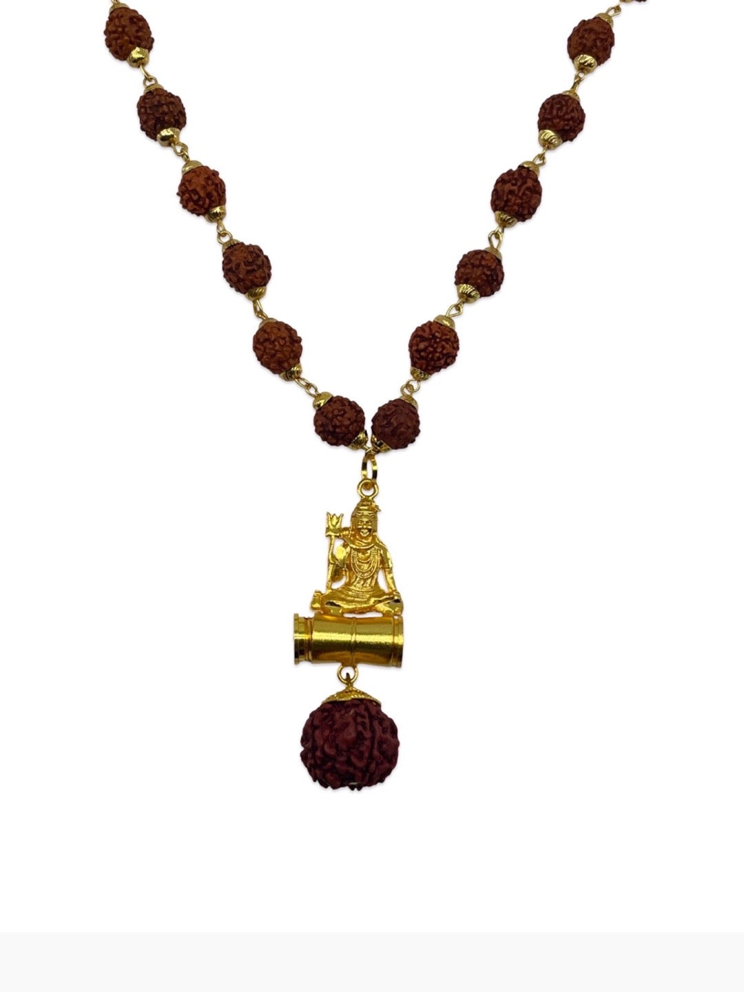 Lord Shiva Mens Rudraksha Gold Chain Necklace