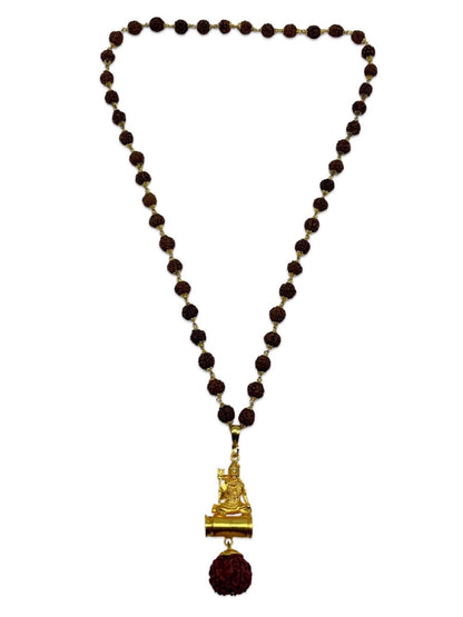 Lord Shiva Mens Rudraksha Gold Chain Necklace