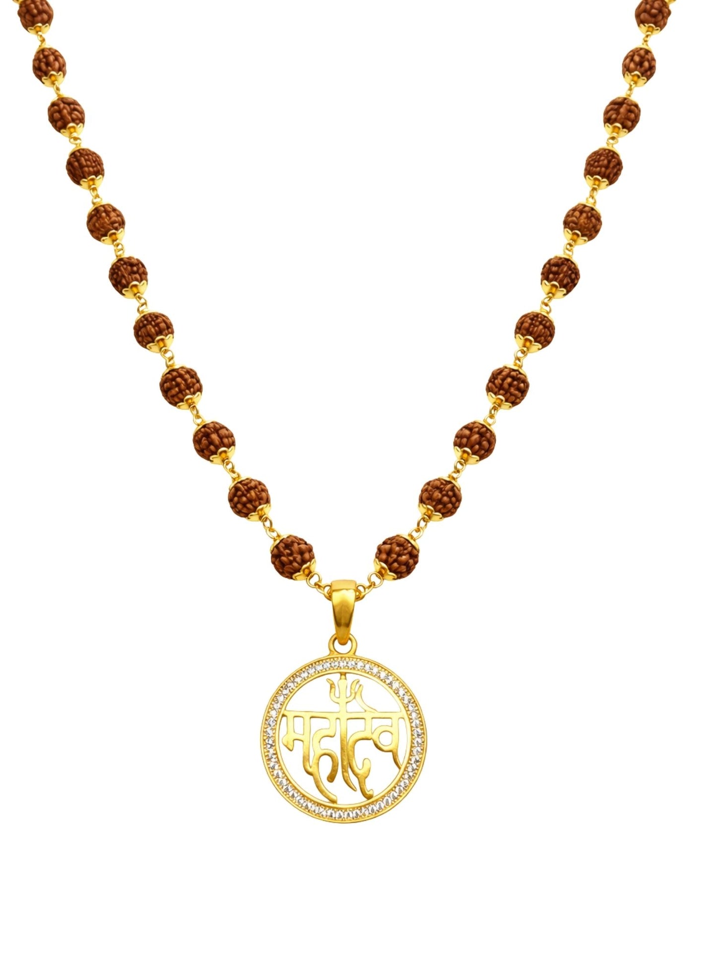 Rudraksha Necklace with Mahadev Pendant for Men