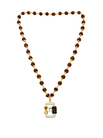 Rudraksha Bead Necklace with Om Pendant