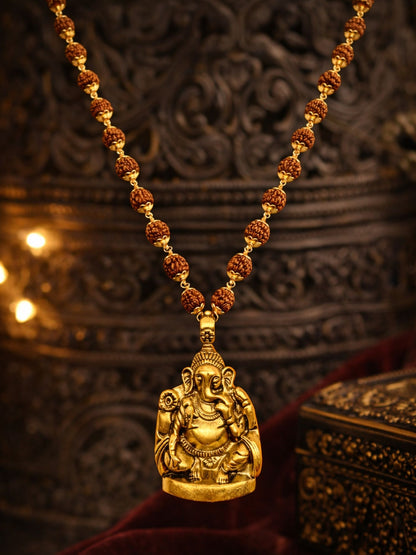 Rudraksha Necklace with Ganesh Pendant